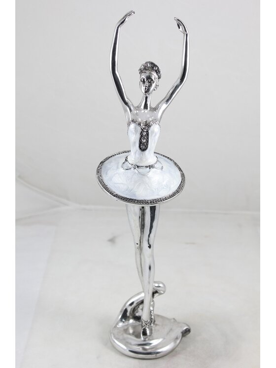 MIAhome MIAhome Figurka baletnica 37x9 cm OLORINA Srebrny