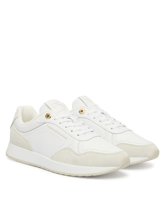 Tommy Hilfiger Tommy Hilfiger Sneakersy Monogram Mix Material Runner FW0FW09267 Biela