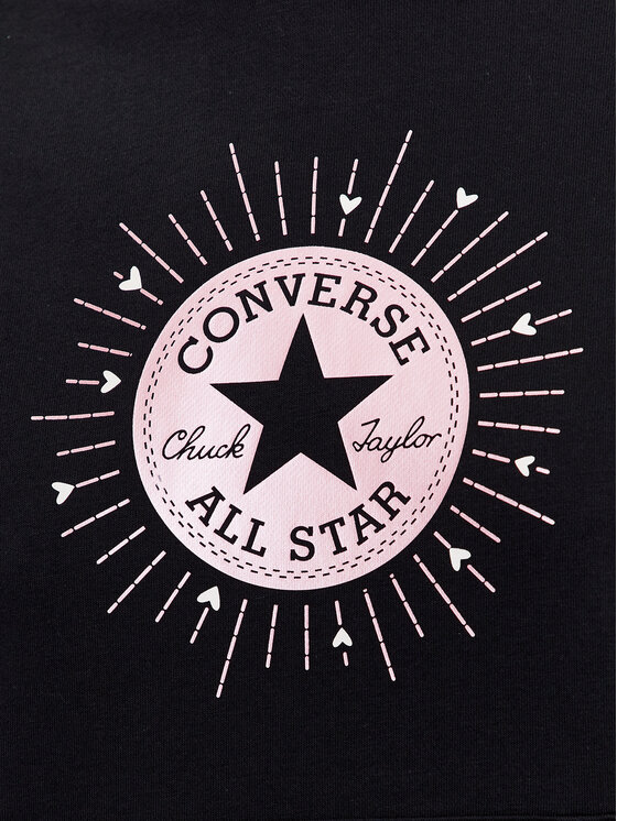 Converse Converse Bluză Radiating Love Graphic 10025500-A01 Negru Regular Fit