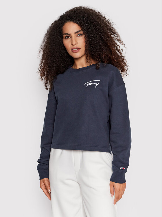 Tommy Jeans Tommy Jeans Bluza Signature DW0DW12041 Granatowy Regular Fit