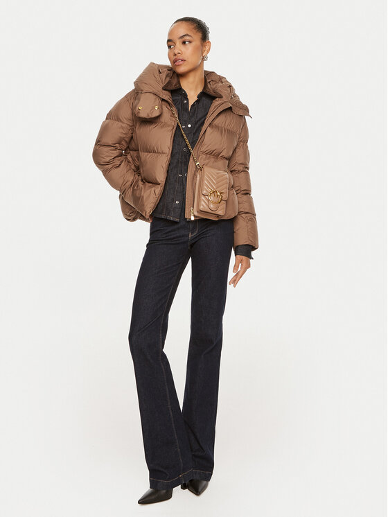 PINKO PINKO Zimska jakna Giza 101602 A1ZV Rjava Regular Fit
