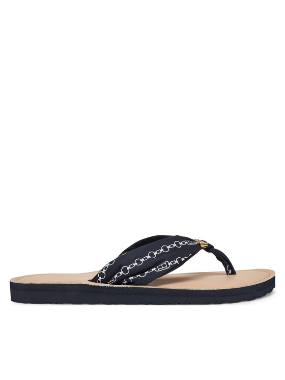 Tommy Hilfiger Tommy Hilfiger Zehentrenner Th Chain Print Elevated Sandal FW0FW08519 Dunkelblau