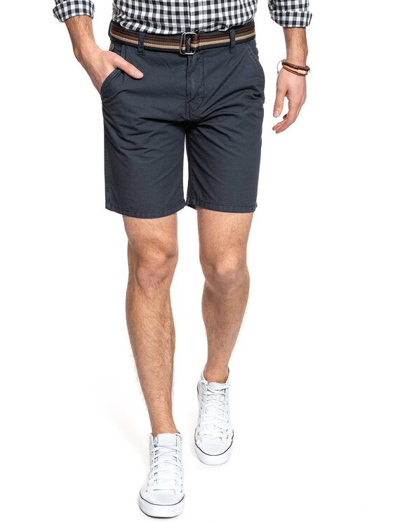 Mustang Mustang Szorty materiałowe DENVER SHORT Niebieski Regular Fit