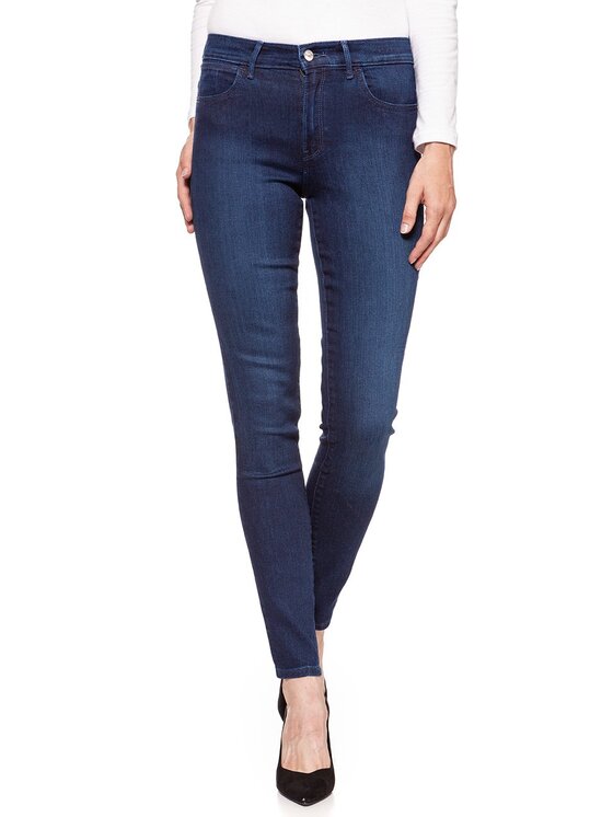 Wrangler Wrangler Jeansy HIGH RISE SKINNY Niebieski Skinny Fit