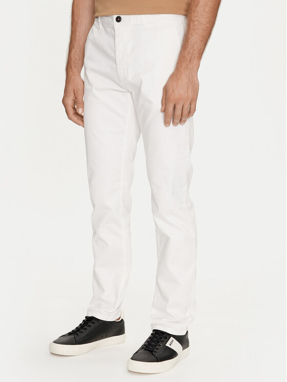 BOSS BOSS Chinosy Chino_Slim 50510933 Biały Slim Fit