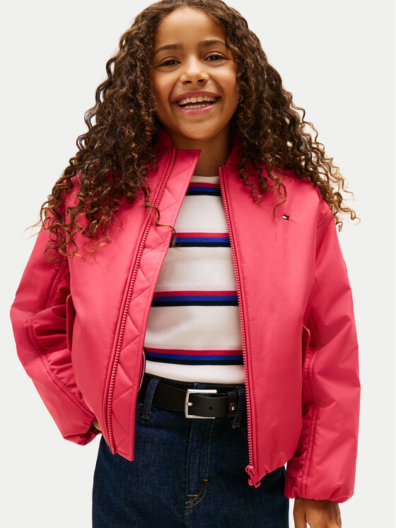 Tommy Hilfiger Tommy Hilfiger Bunda bomber KG0KG08927 Růžová Regular Fit
