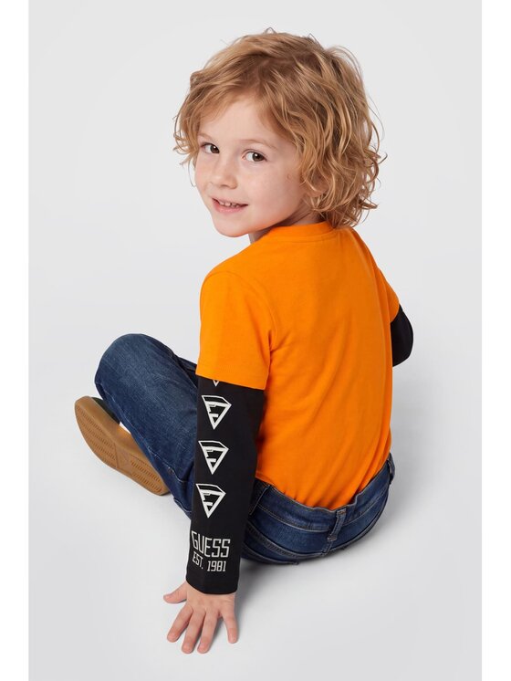 Guess Kids Guess Kids T-Shirt 185497 Oranžová Classic Fit