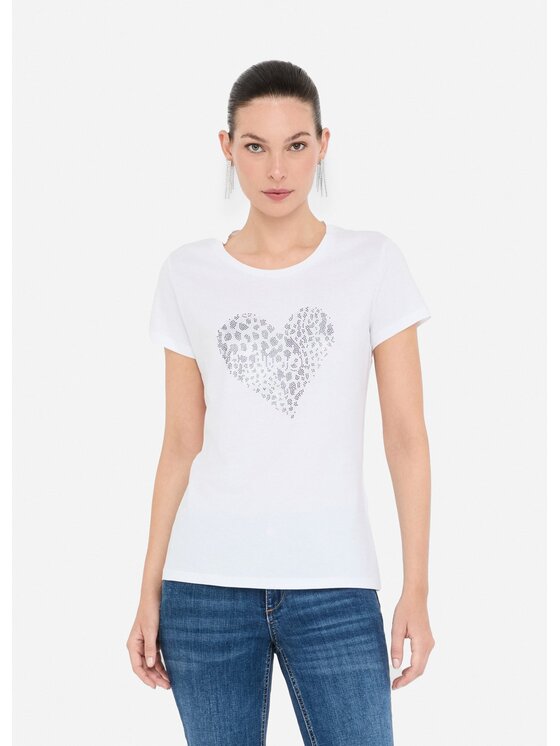 Liu Jo Liu Jo T-Shirt UF5264JS923P9003 Biały Regular Fit