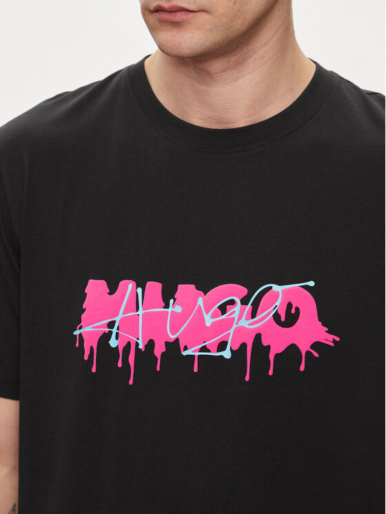 Hugo T-Shirt Decation 50515282 Schwarz Regular Fit | Modivo.de