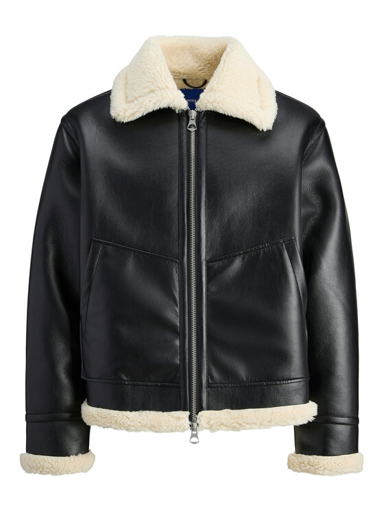 Jack&Jones Jack&Jones Яке от имитация на кожа Liverpool 12282948 Черен Regular Fit