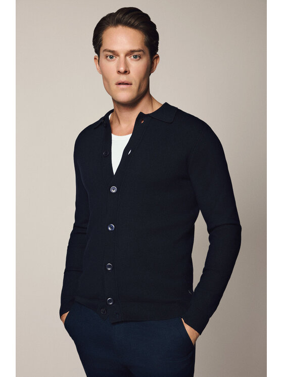 Lancerto Lancerto Kardigan Bertil SW073125000001 Granatowy Slim Fit