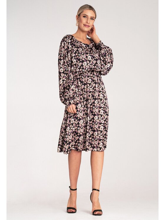 FIGL FIGL Každodenné šaty M1128 Čierna Casual Fit