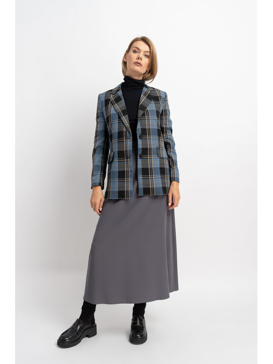 CLICK CLICK Maxi sukně 50-701 Šedá Classic Fit