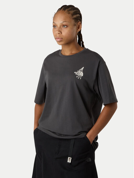 The North Face Męski T-Shirt, rozmiar M, Szary, Powder Days NF0A8E4D