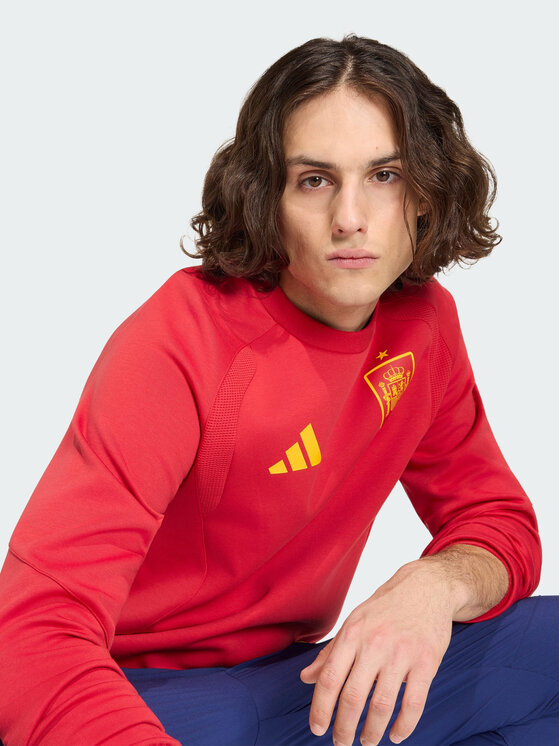 adidas adidas Bluza Spain Tiro Travel Crew Czerwony Regular Fit