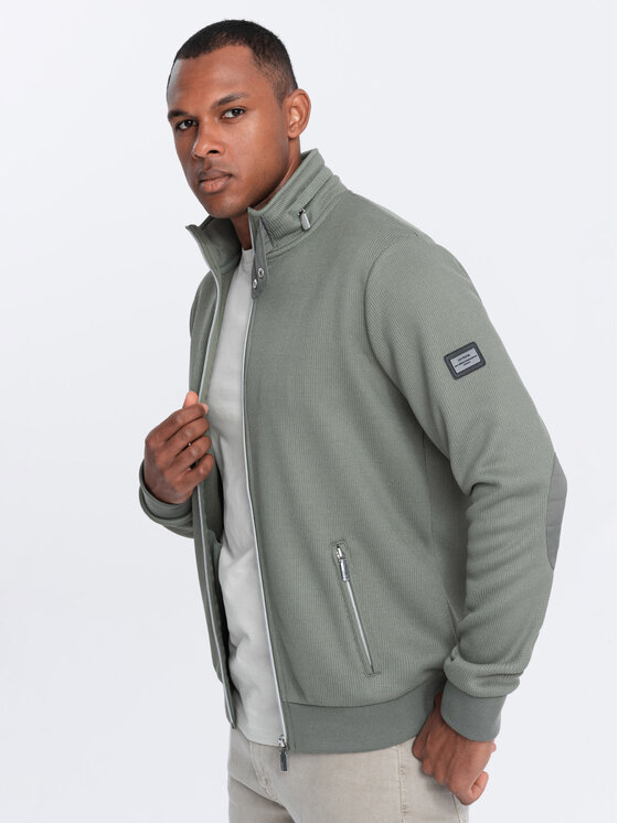 Ombre Ombre Kurtka przejściowa OM-JANP-0154 Khaki Regular Fit