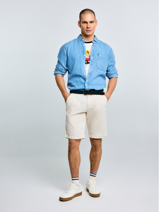 BIG STAR BIG STAR Koszula jeansowa JASON Niebieski Basic Fit