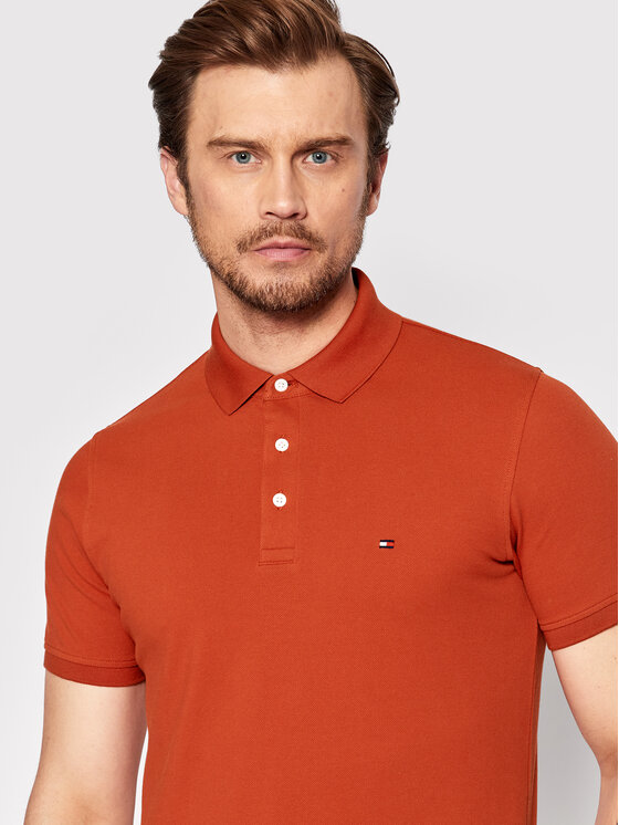 Tommy Hilfiger Tommy Hilfiger Polo 1985 MW0MW17771 Pomarańczowy Slim Fit