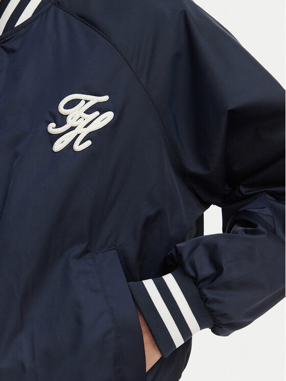 Tommy Hilfiger Tommy Hilfiger Bomber stila jaka Logo Appliqué WW0WW48618 Tumši zils Regular Fit