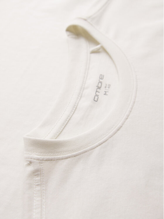 Ombre Ombre T-Shirt OM-TSPT-0259 Biały Regular Fit
