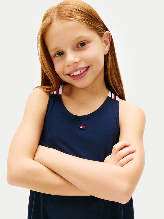 Tommy Hilfiger Tommy Hilfiger Лятна рокля UG0UG00803 Тъмносин Regular Fit