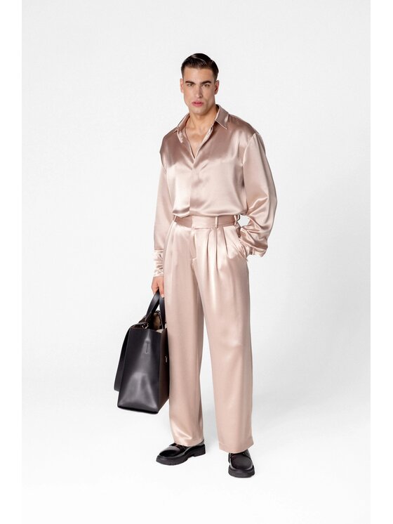 LE POSSÉ LE POSSÉ Pantaloni di tessuto MHWST Rame Regular Fit