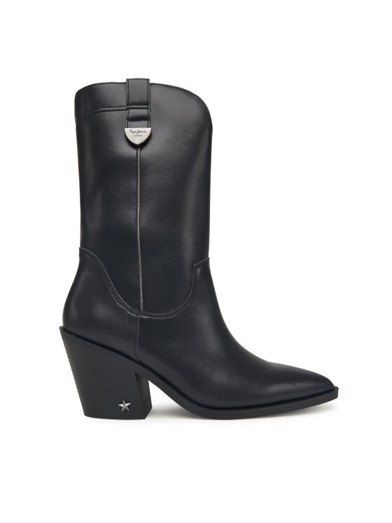 Pepe Jeans Pepe Jeans Kavbojski škornji Gina Western W PLS500017 Črna