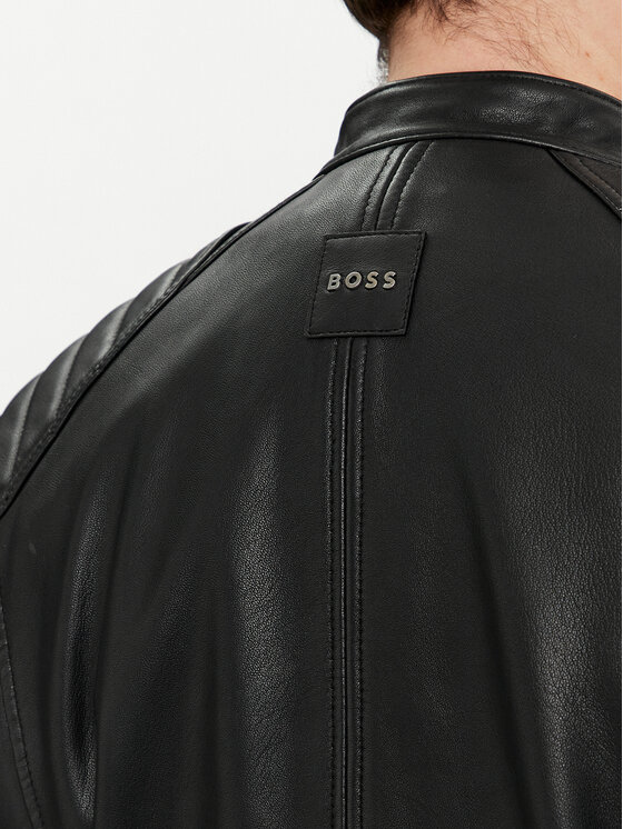 BOSS Boss Kurtka skórzana Jolur 50504104 Czarny Regular Fit