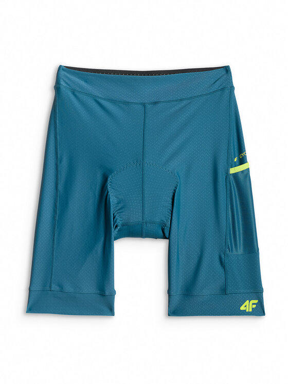 4F 4F Szorty rowerowe GET LOST FEEL FOUND Turkusowy Slim Fit