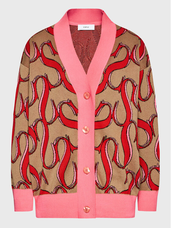 Simple Simple Kardiganas SWD514-02 Ruda Relaxed Fit