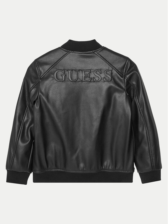 Guess Guess Μπουφάν από απομίμηση δέρματος L5RL08 WH2J0 Μαύρο Regular Fit