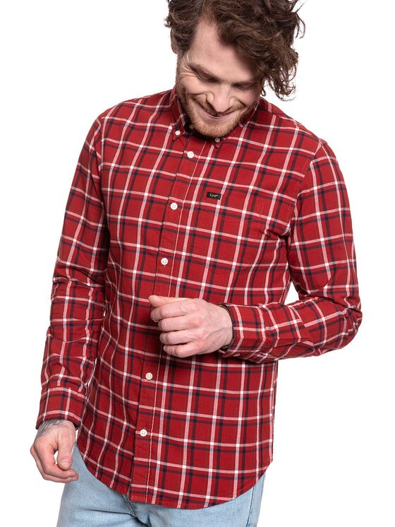 Lee Lee Camicia BUTTON DOWN Rosso Regular Fit