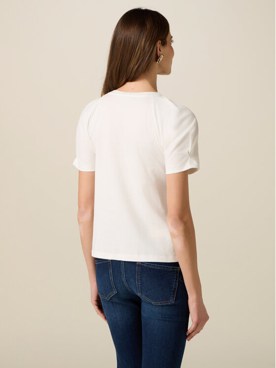 Oltre Oltre T-Shirt G095J004332N011 Biały Regular Fit