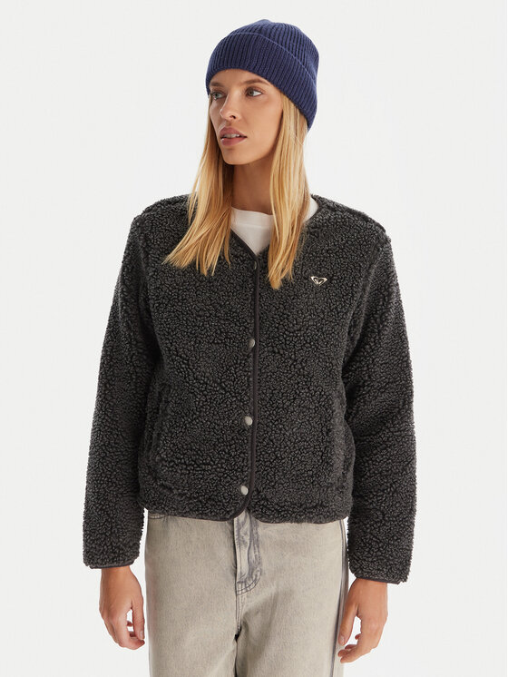 Roxy Roxy Fleecová mikina Iconic Town ERJPF03229 Šedá Regular Fit