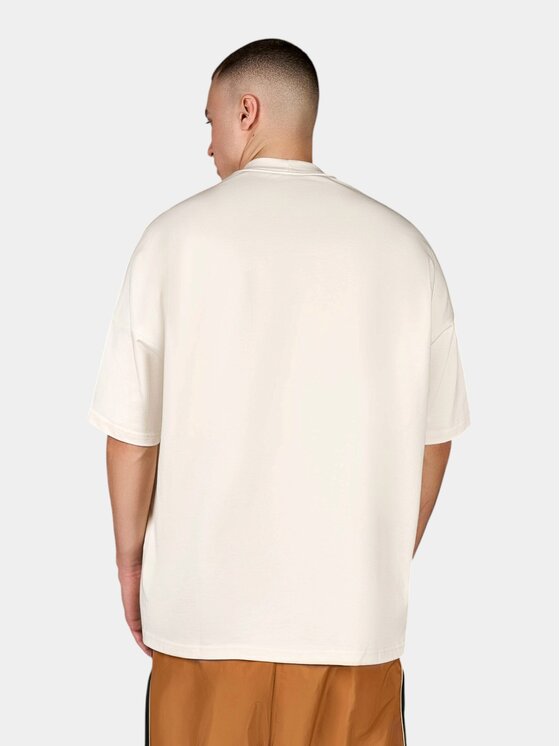 MADE BY SOCIETY MADE BY SOCIETY T-Shirt Tricou Ribbed - T17099 Beżowy Basic Fit