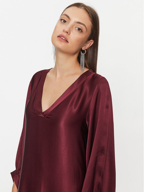 Dixie Dixie Koktel haljina A782Z037 Tamnocrvena Relaxed Fit