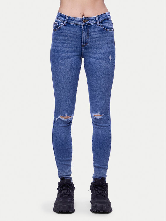 Pieces Pieces Traperice Dana 17148021 Plava Skinny Fit