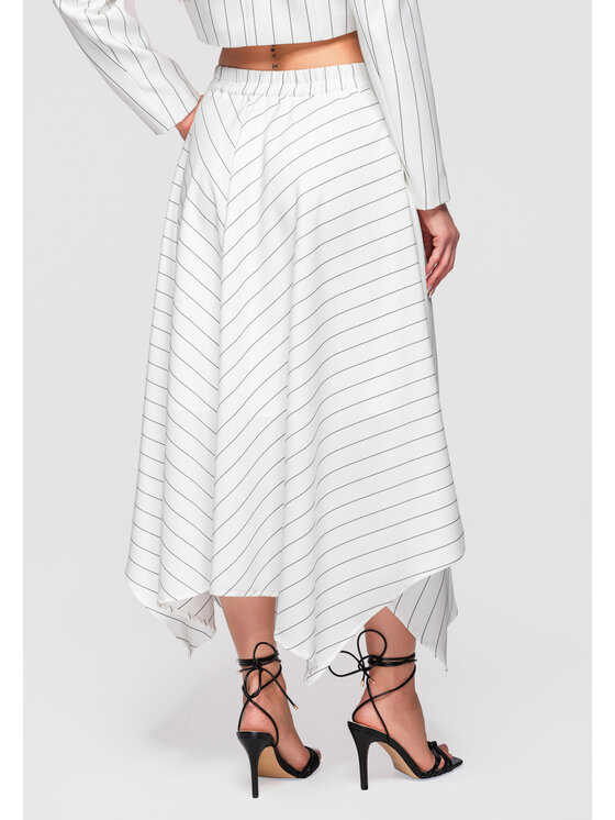Ombre Ombre Spódnica midi OW-GL-E0004 Biały Regular Fit