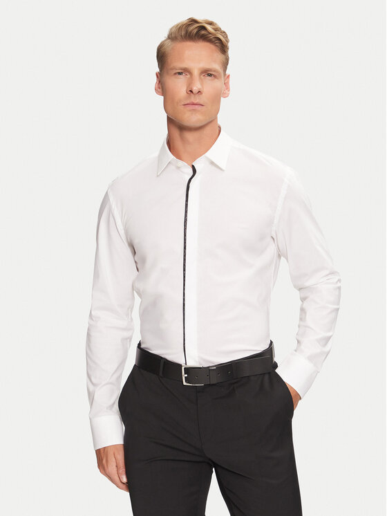Boss Košeľa H-Hank Party 50527623 Biela Slim Fit