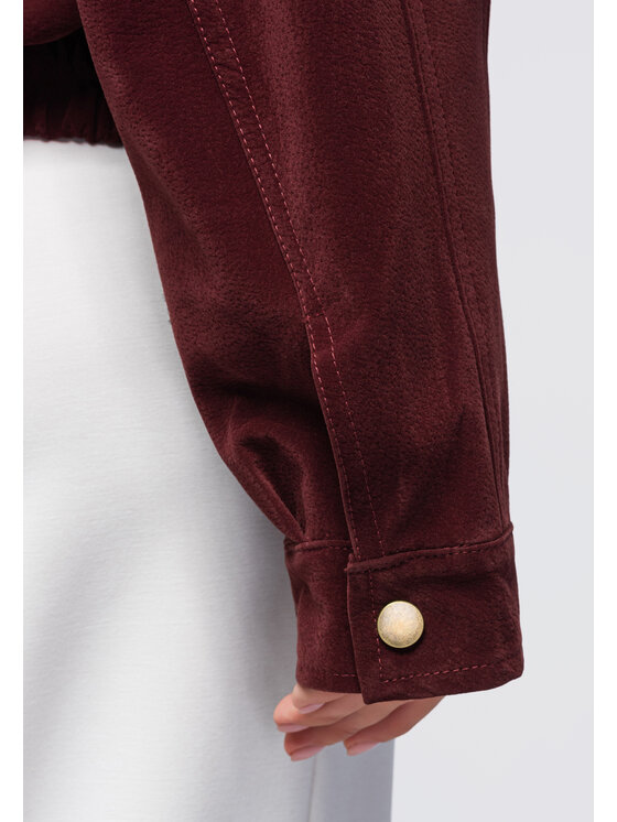 Ombre Ombre Kurtka przejściowa OW-JANP-0142 Bordowy Relaxed Fit