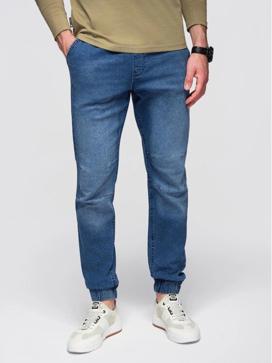 Ombre Ombre Jeansy OM-PADJ-0267 Niebieski Jogger Fit