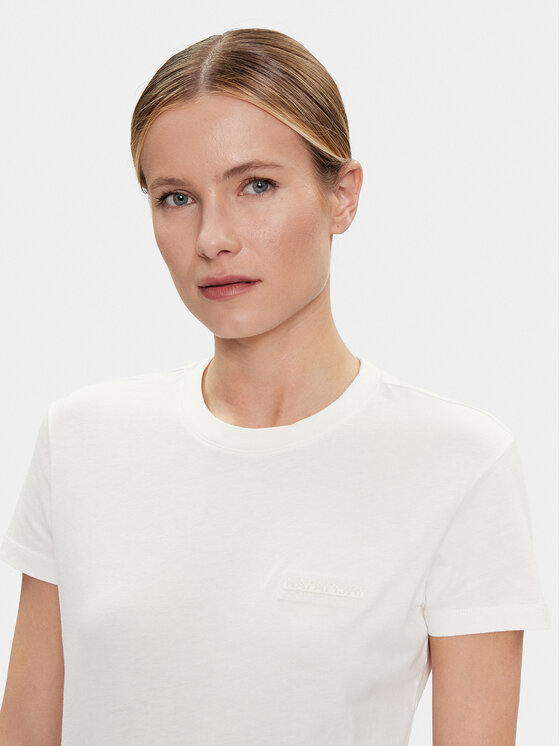 Napapijri Napapijri Тишърт Iaato NP0A4HWU Екрю Regular Fit