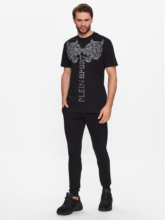 Plein Sport Plein Sport T-Shirt Tiger PACC MTK6318 SJY001N Czarny Regular Fit