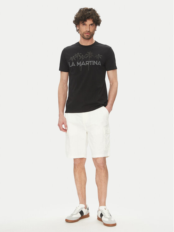 La Martina La Martina T-krekls Andy MAR311 JS324 Melns Regular Fit