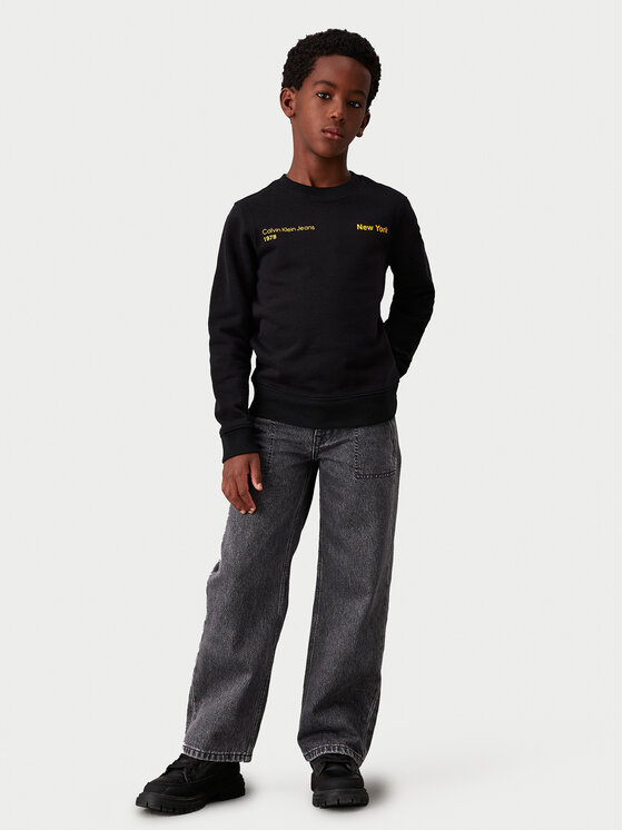 Calvin Klein Jeans Calvin Klein Jeans Μπλούζα Terry Graphic Cn IB0IB02212 Μαύρο Regular Fit