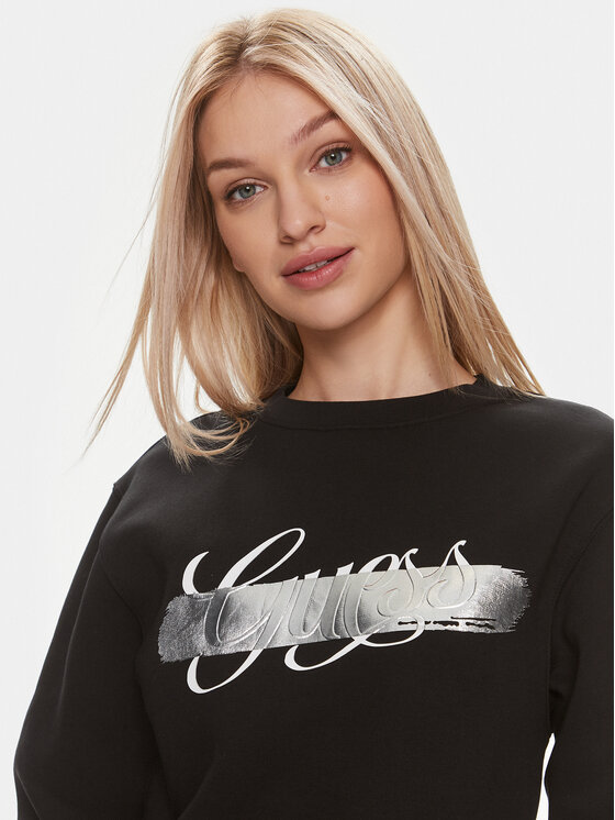 Guess Guess Majica dugih rukava W4RQ15 K9Z21 Crna Regular Fit