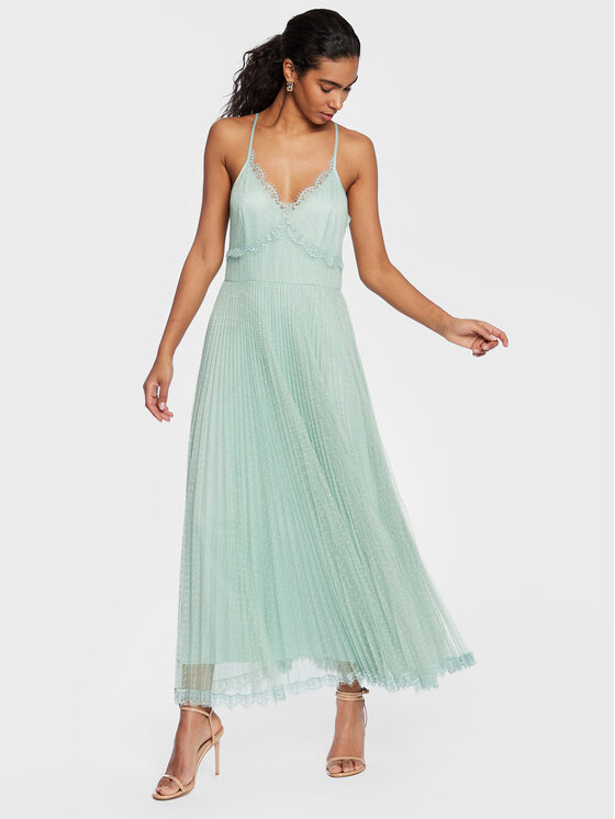 TWINSET TWINSET Kokteiļkleita 231TP2440 Zaļš Regular Fit
