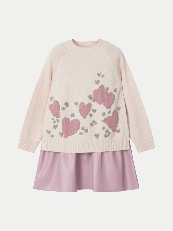 Mayoral Mayoral Set Pullover und Kleid 4925 Beige Regular Fit