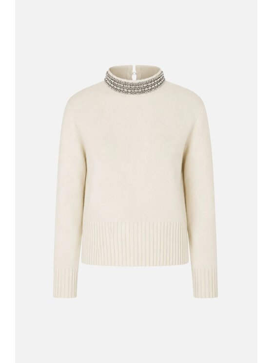PINKO PINKO Sweter Berlino Pull Biały Regular Fit