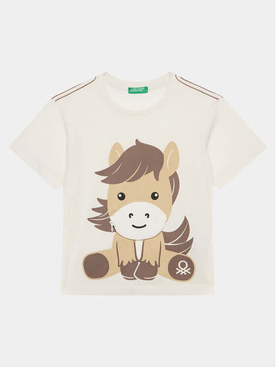United Colors Of Benetton United Colors Of Benetton T-krekls 3096G10DA Écru Regular Fit